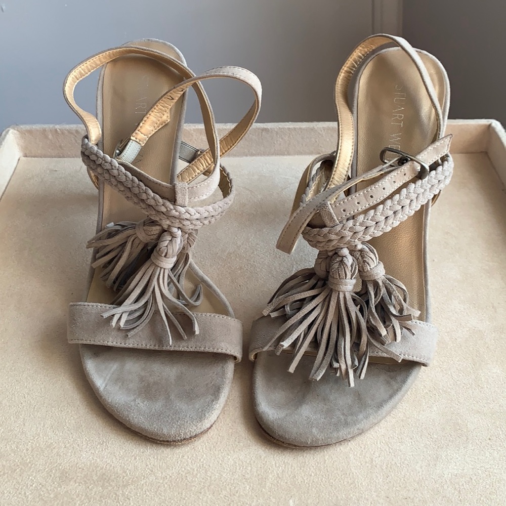 Stuart Weitzman Tasselmania Heeled Sandals